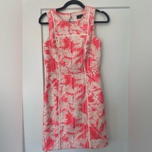 Bright Pink Brocade J. Crew Mini Dress with Back Cutout